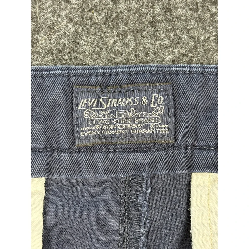 Levis Mens Chino Pants Navy Blue Straight Leg Cotton Twill W34 L34 18201-0037